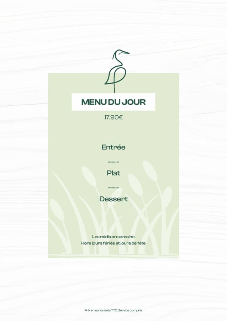 Menu du jour : 17,90€ Entrée + Plat + Dessert